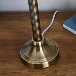 Dunelm Fluted Candlestick Antique Brass Table Lamp Base 8 Dunelm Fluted Candlestick Antique Brass Table Lamp Base -Home Lighting 1000001182 alt02