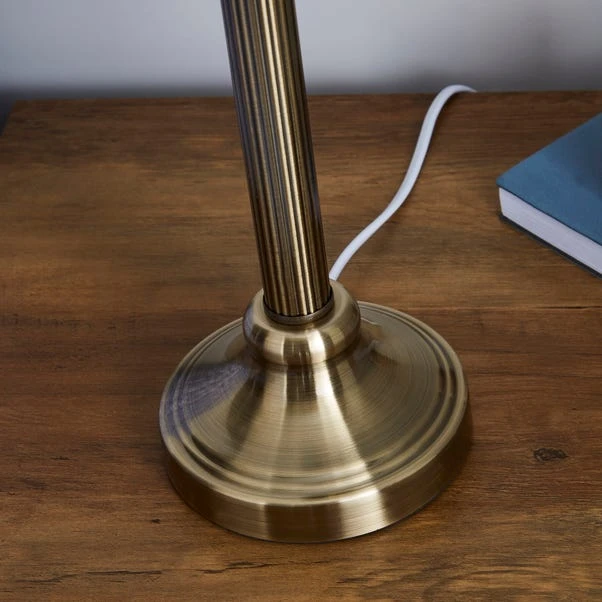 Dunelm Fluted Candlestick Antique Brass Table Lamp Base 3 Dunelm Fluted Candlestick Antique Brass Table Lamp Base - Image 3