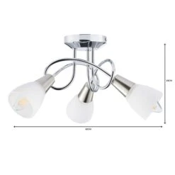 Dunelm Smithson 3 Light Chrome Ceiling Fitting -Home Lighting 1000056116 alt06