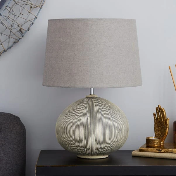Dunelm Dahlia Scratched Resin Grey Table Lamp 2 Dunelm Dahlia Scratched Resin Grey Table Lamp - Image 2