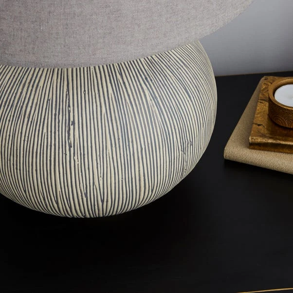 Dunelm Dahlia Scratched Resin Grey Table Lamp 3 Dunelm Dahlia Scratched Resin Grey Table Lamp - Image 3