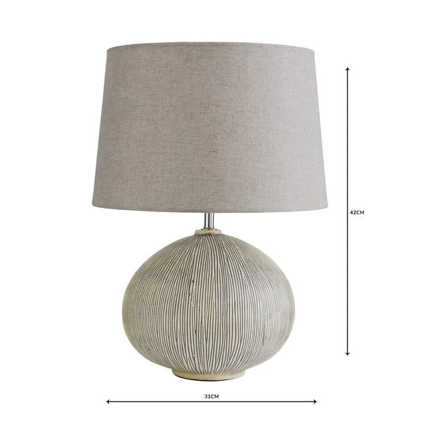 Dunelm Dahlia Scratched Resin Grey Table Lamp 5 Dunelm Dahlia Scratched Resin Grey Table Lamp - Image 5