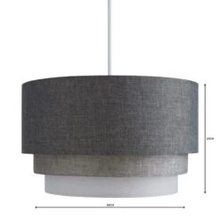 Elements Eclipse 3 Tier Lamp Shade 40cm Grey -Home Lighting 1000076056 alt04
