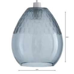 Dunelm Jasmine Grey Glass Easy Fit Pendant -Home Lighting 1000084114 alt04
