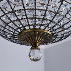 Dunelm Knightsbridge Crystal Antique Brass Chandelier -Home Lighting 1000084119 alt02