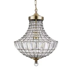 Dunelm Knightsbridge Crystal Antique Brass Chandelier -Home Lighting 1000084119 alt05