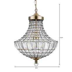 Dunelm Knightsbridge Crystal Antique Brass Chandelier -Home Lighting 1000084119 alt06