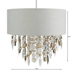 Dunelm Mila Ivory Jewel Shade Easy Fit Pendant -Home Lighting 1000084151 alt04