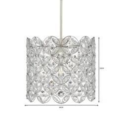 Dunelm Arden Floral Chrome Easy Fit Pendant -Home Lighting 1000093327 alt06