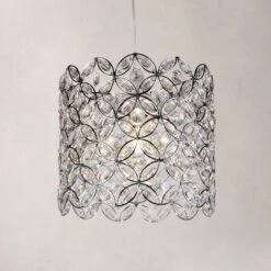 Dunelm Arden Floral Chrome Easy Fit Pendant -Home Lighting 1000093327 alt08