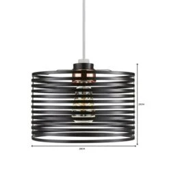 Dunelm Kiel Black Easy Fit Pendant -Home Lighting 1000093328 alt06