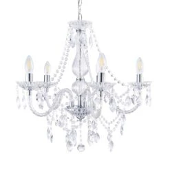 Dunelm Marie Therese 5 Light Integrated LED Chrome Chandelier -Home Lighting 1000111924 alt05