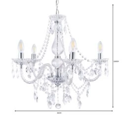 Dunelm Marie Therese 5 Light Integrated LED Chrome Chandelier -Home Lighting 1000111924 alt06