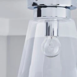 Dunelm Delavin 1 Light Pendant Glass Flush Bathroom Ceiling Fitting -Home Lighting 1000119706 alt02