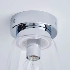 Dunelm Delavin 1 Light Pendant Glass Flush Bathroom Ceiling Fitting -Home Lighting 1000119706 alt03