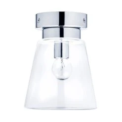 Dunelm Delavin 1 Light Pendant Glass Flush Bathroom Ceiling Fitting -Home Lighting 1000119706 alt05