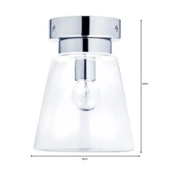 Dunelm Delavin 1 Light Pendant Glass Flush Bathroom Ceiling Fitting -Home Lighting 1000119706 alt06
