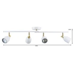 Dunelm Clio 4 Light White Spotlight Bar -Home Lighting 1000119712 alt06