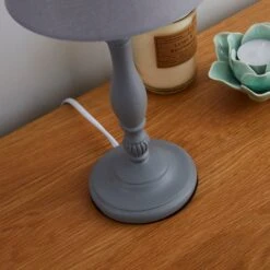 Dunelm Tofty Grey Table Lamp -Home Lighting 1000119883 alt02