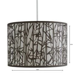 Dunelm Catiri Bamboo Leaf Grey Easy Fit Pendant -Home Lighting 1000119920 alt04