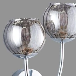 Dunelm Arta 2 Light Chrome Wall Light -Home Lighting 1000137352 alt03