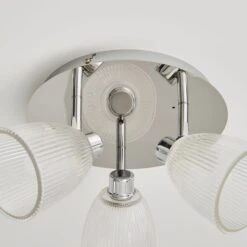Dunelm Bremont 3 Light Ribbed Glass Bathroom Spotlight -Home Lighting 1000137363 alt03