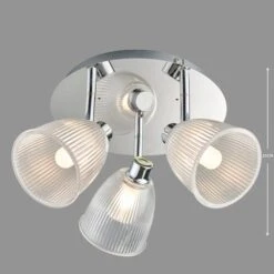 Dunelm Bremont 3 Light Ribbed Glass Bathroom Spotlight -Home Lighting 1000137363 alt04