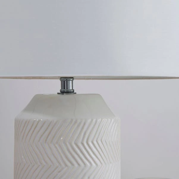 Dunelm Bibi Ceramic White Table Lamp 4 Dunelm Bibi Ceramic White Table Lamp - Image 4