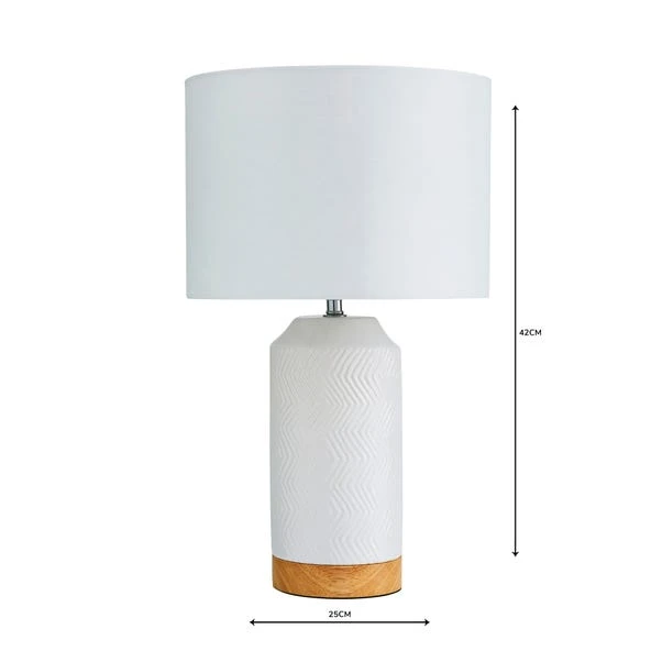 Dunelm Bibi Ceramic White Table Lamp 5 Dunelm Bibi Ceramic White Table Lamp - Image 5