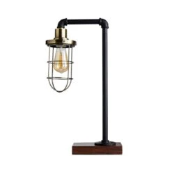 Dunelm Milas Pipe Black Industrial Table Lamp -Home Lighting 1000139077 alt04