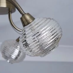 Dunelm Temossi 3 Light Mercury Glass Semi-Flush Ceiling Fitting -Home Lighting 1000139113 alt02