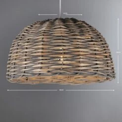 Dunelm Lari Split Weave Grey Easy Fit Pendant -Home Lighting 1000139117 alt03