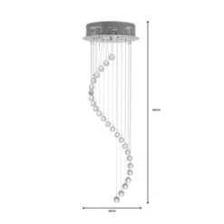 Dunelm Marconia 5 Light Glass Droplet Cluster Flush Ceiling Fitting -Home Lighting 1000139145 alt06