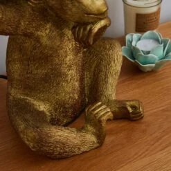 Dunelm Odisha Resin Monkey Gold Table Lamp -Home Lighting 1000139185 alt03