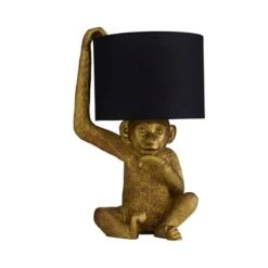 Dunelm Odisha Resin Monkey Gold Table Lamp -Home Lighting 1000139185 alt04