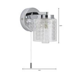 Dunelm Hylton Glass Bathroom Wall Light -Home Lighting 1000149066 alt06