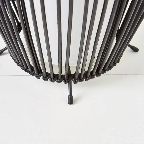 Dunelm Alec Natural Cane Black Floor Lamp 3 Dunelm Alec Natural Cane Black Floor Lamp - Image 3