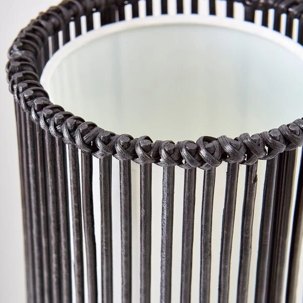 Dunelm Alec Natural Cane Black Floor Lamp 4 Dunelm Alec Natural Cane Black Floor Lamp - Image 4