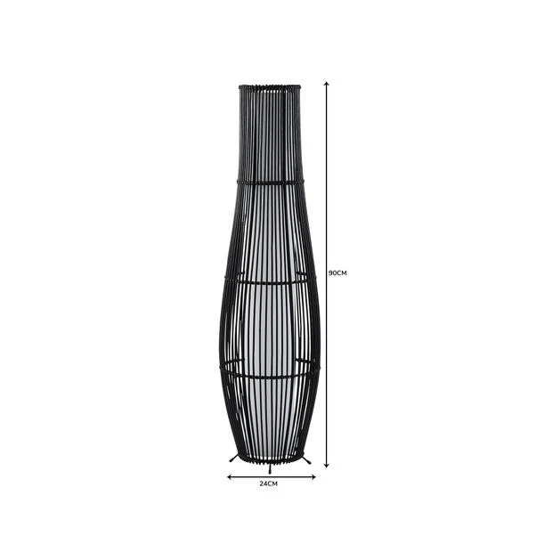 Dunelm Alec Natural Cane Black Floor Lamp 6 Dunelm Alec Natural Cane Black Floor Lamp - Image 6