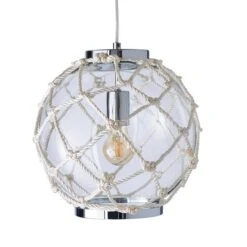 Dunelm Leah 1 Light Pendant Rope Glass Ceiling Fitting -Home Lighting 1000149081 alt05