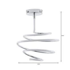 Dunelm Byron Integrated LED Swirl Chrome Ceiling Fitting -Home Lighting 1000149085 alt06