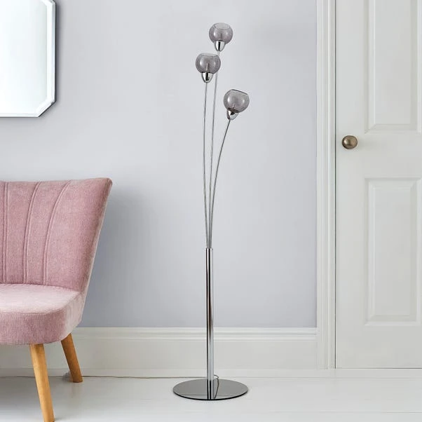 Dunelm Kelly 3 Arm Bubble Glass Floor Lamp 2 Dunelm Kelly 3 Arm Bubble Glass Floor Lamp - Image 2
