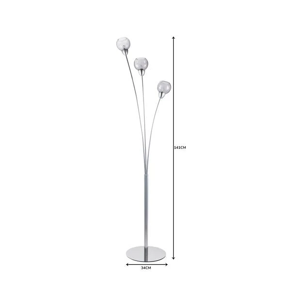 Dunelm Kelly 3 Arm Bubble Glass Floor Lamp 6 Dunelm Kelly 3 Arm Bubble Glass Floor Lamp - Image 6