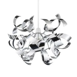 Dunelm Iris Ribbon Chrome Easy Fit Pendant -Home Lighting 1000149095 alt05
