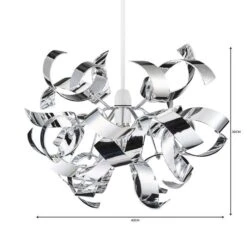 Dunelm Iris Ribbon Chrome Easy Fit Pendant -Home Lighting 1000149095 alt06