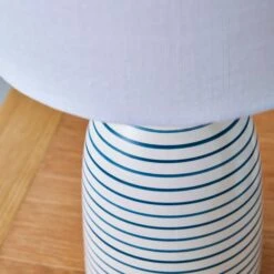 Dunelm Tenby Ceramic White And Blue Table Lamp -Home Lighting 1000149122 alt02