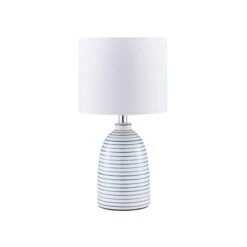 Dunelm Tenby Ceramic White And Blue Table Lamp -Home Lighting 1000149122 alt05