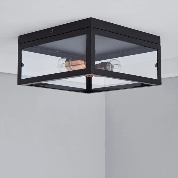 Dunelm Aneska 2 Light Black And Copper Flush Ceiling Fitting 2 Dunelm Aneska 2 Light Black And Copper Flush Ceiling Fitting - Image 2