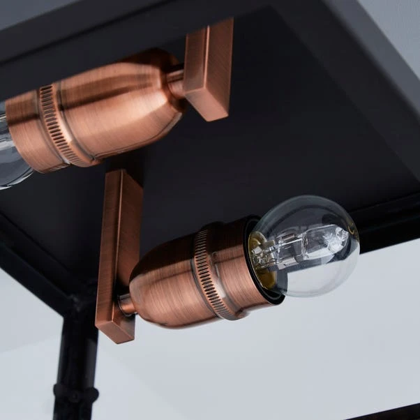 Dunelm Aneska 2 Light Black And Copper Flush Ceiling Fitting 3 Dunelm Aneska 2 Light Black And Copper Flush Ceiling Fitting - Image 3