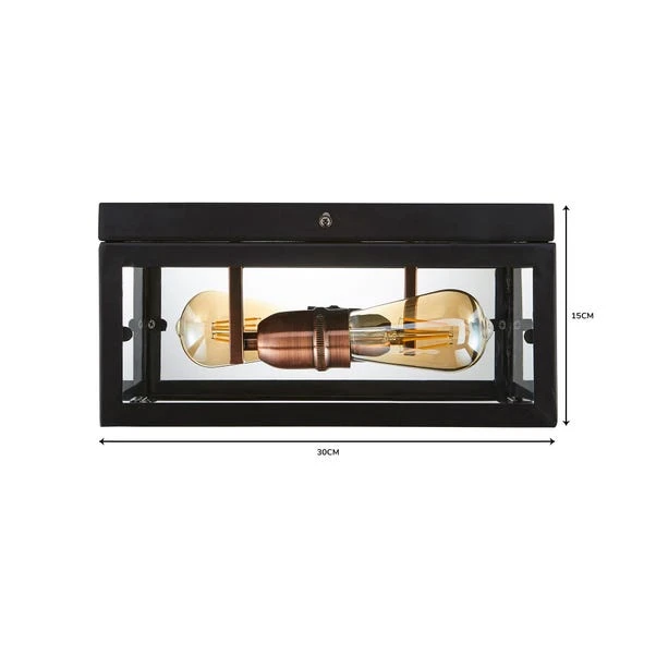 Dunelm Aneska 2 Light Black And Copper Flush Ceiling Fitting 5 Dunelm Aneska 2 Light Black And Copper Flush Ceiling Fitting - Image 5